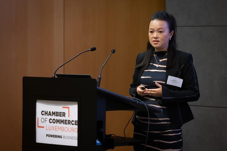 Xuan Xu speaking at the Antarctic Futures Symposium