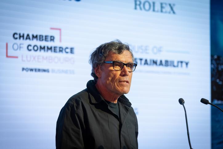 Alain Hubert speaks at the Antarctic Futures Symposium