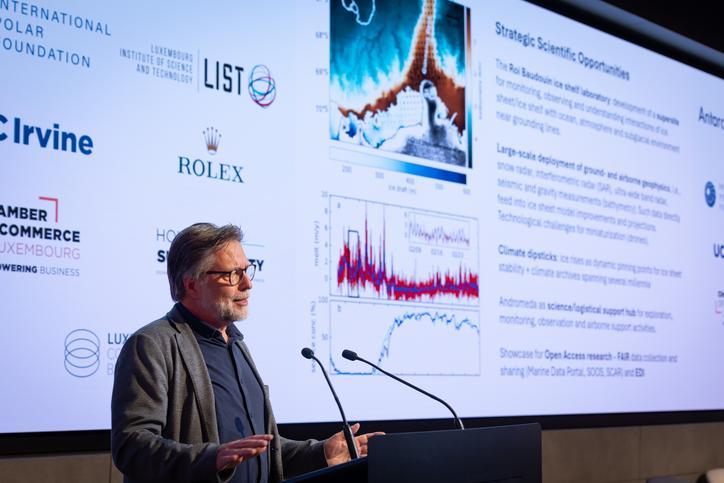 Dr. Frank Pattyn speaks at the Antarctic Futures Symposium 
