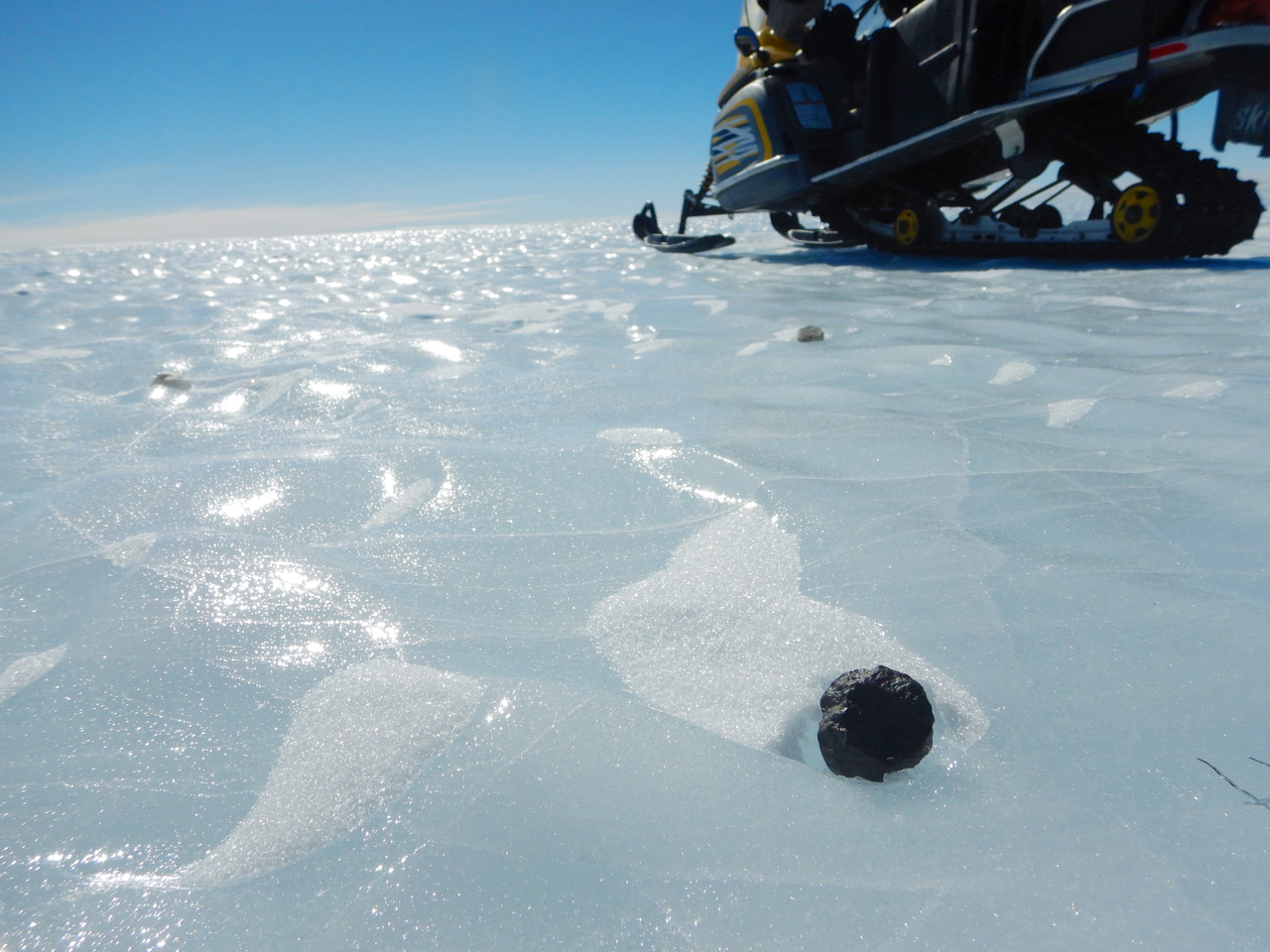 Meteorite in Blue Ice Field near Belgica Mountains
