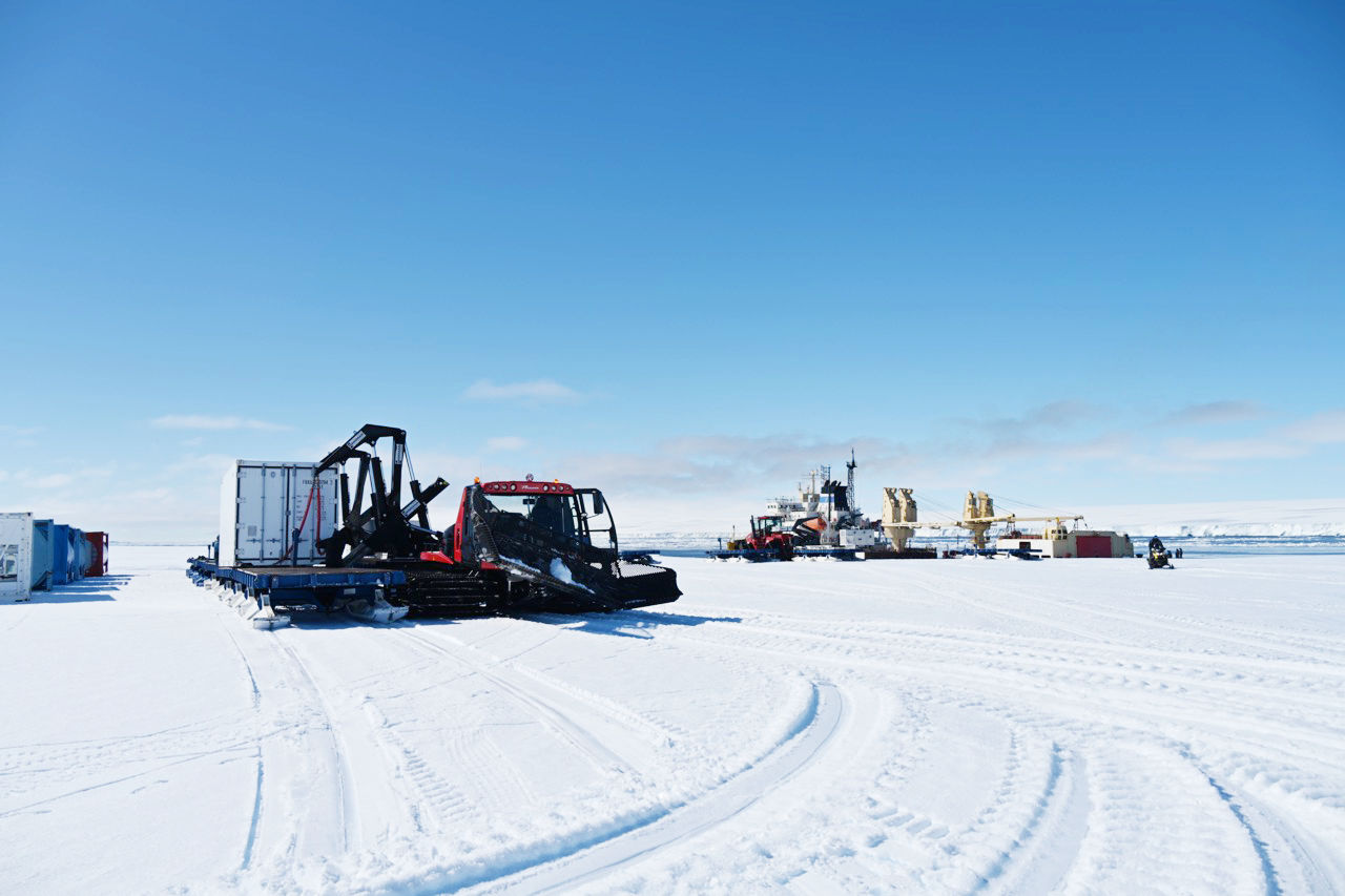 Cargo placed on sledges