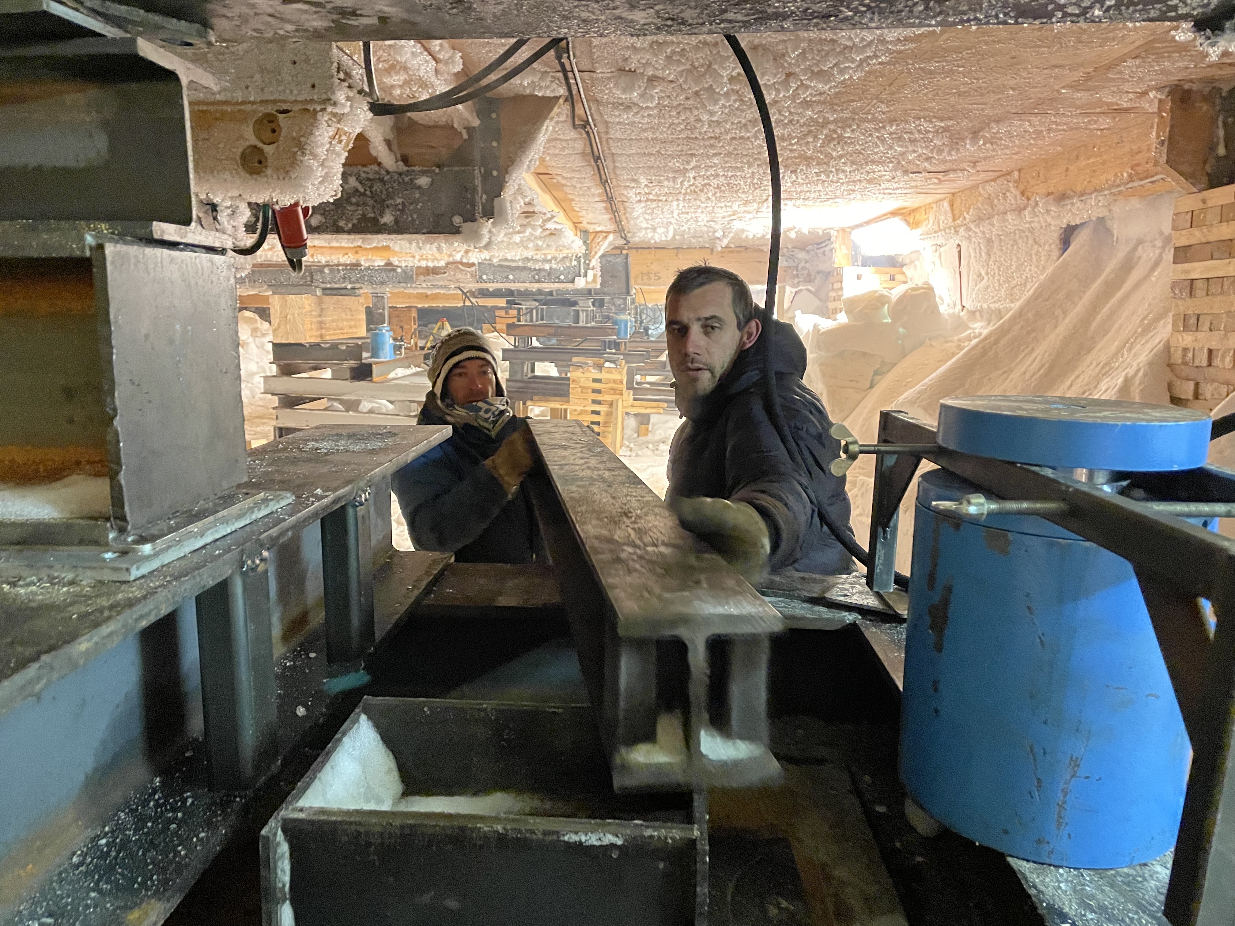 IPF crew at work leveling station
