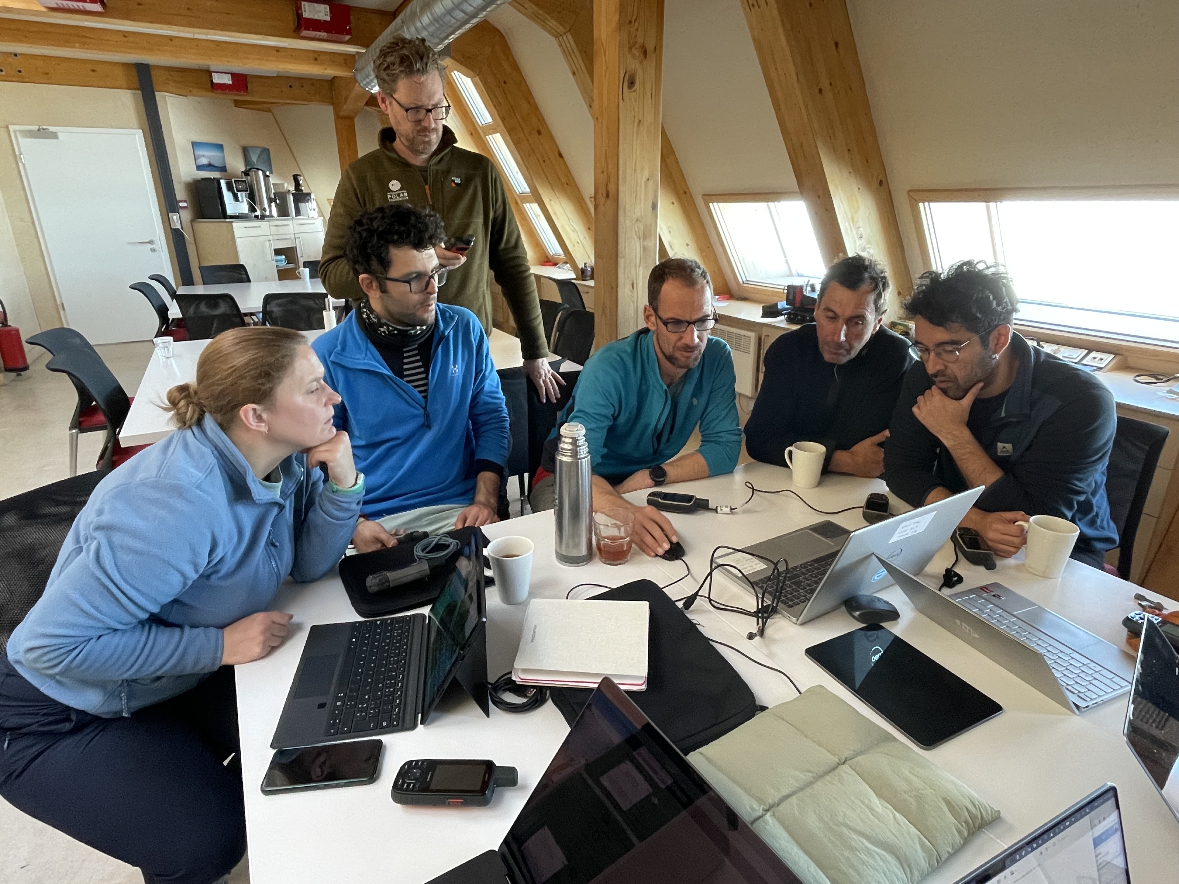 Newly arrived scientists planning their field work