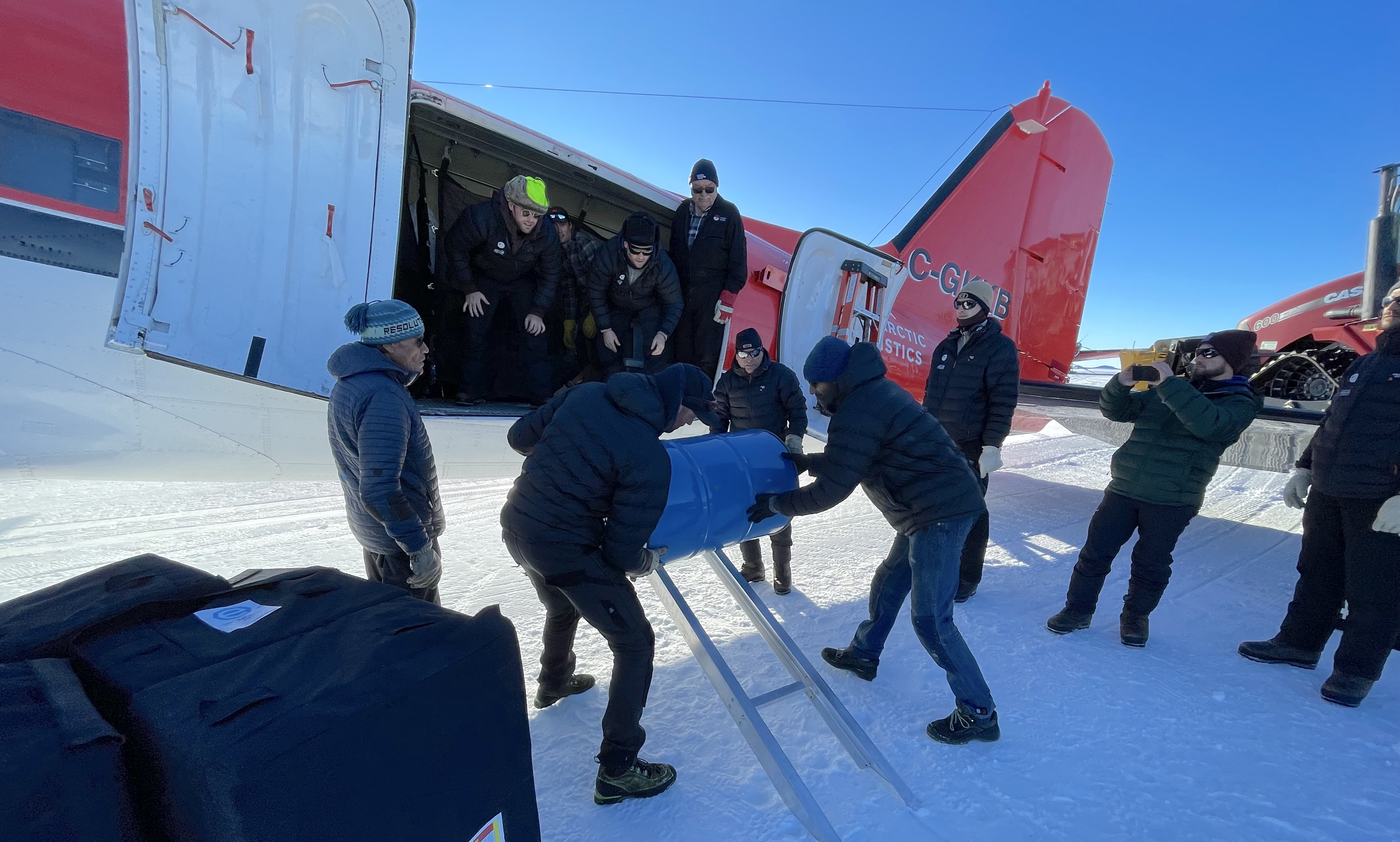 Unloading Cargo for Newly Arrived Scientists and Crew