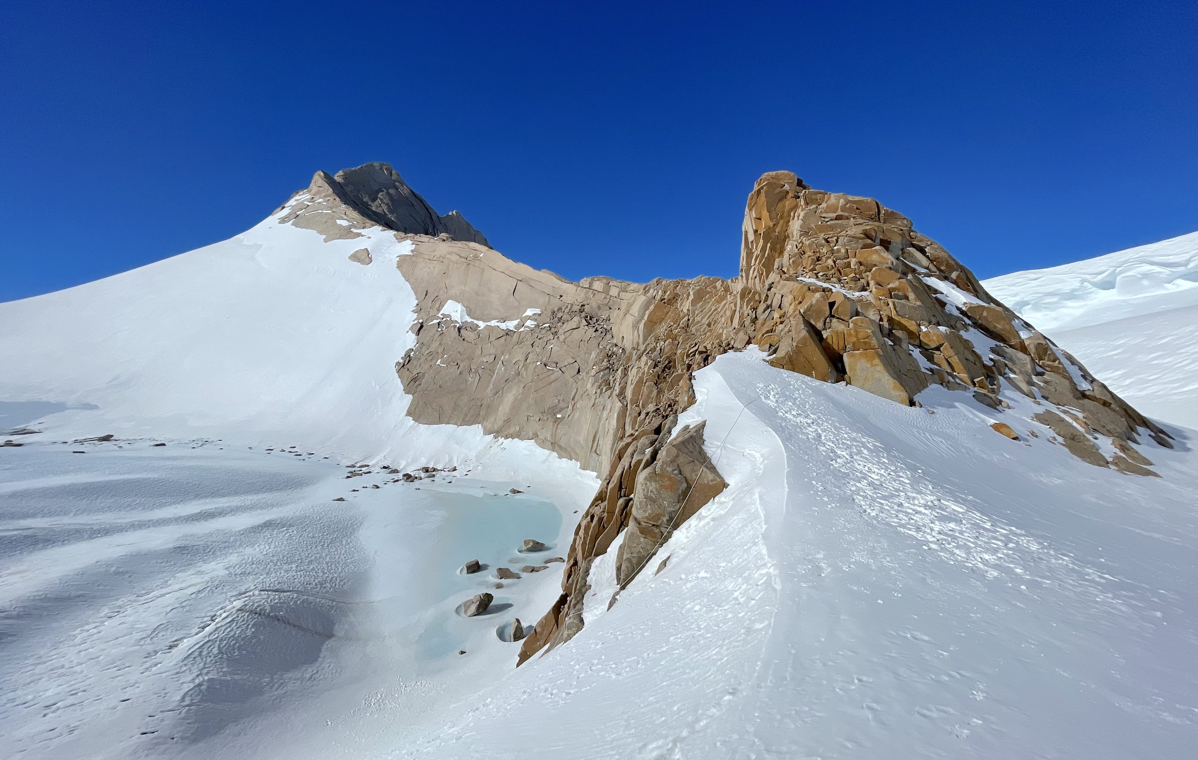 Meltwater pool forms in Utsteinen Nunatak Windscoop