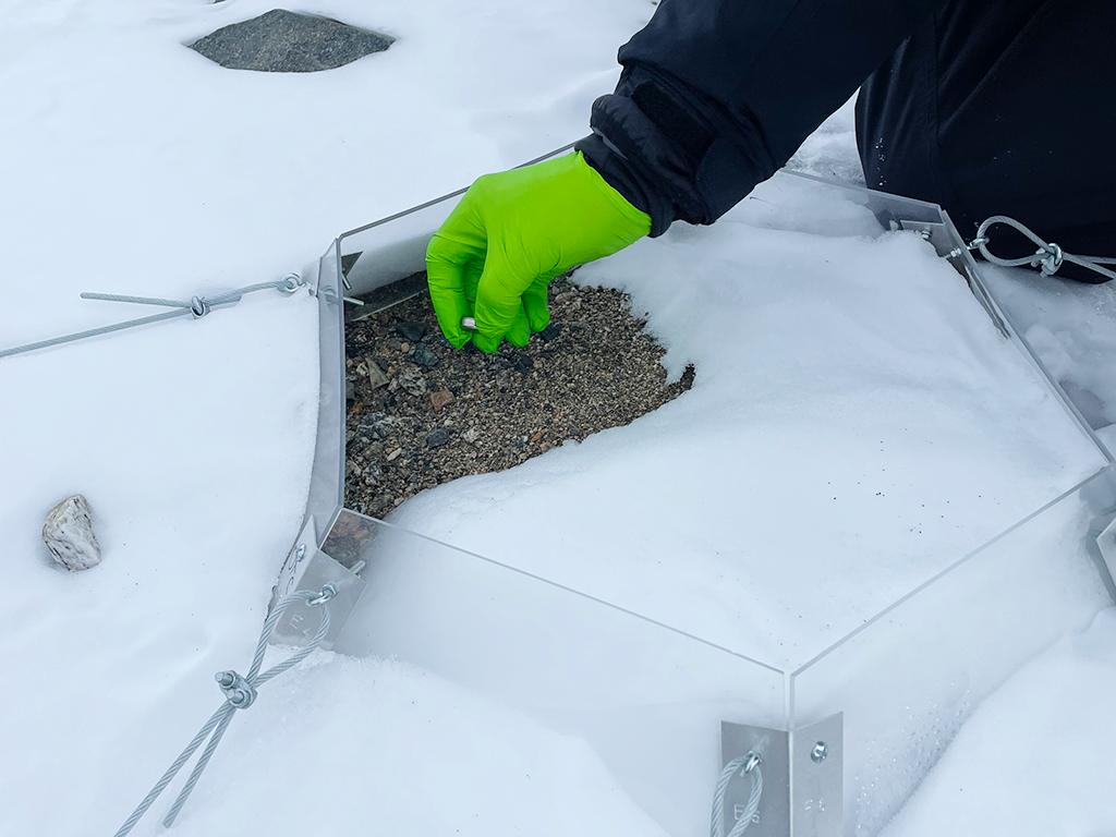 Sampling microbes from an open top chamber