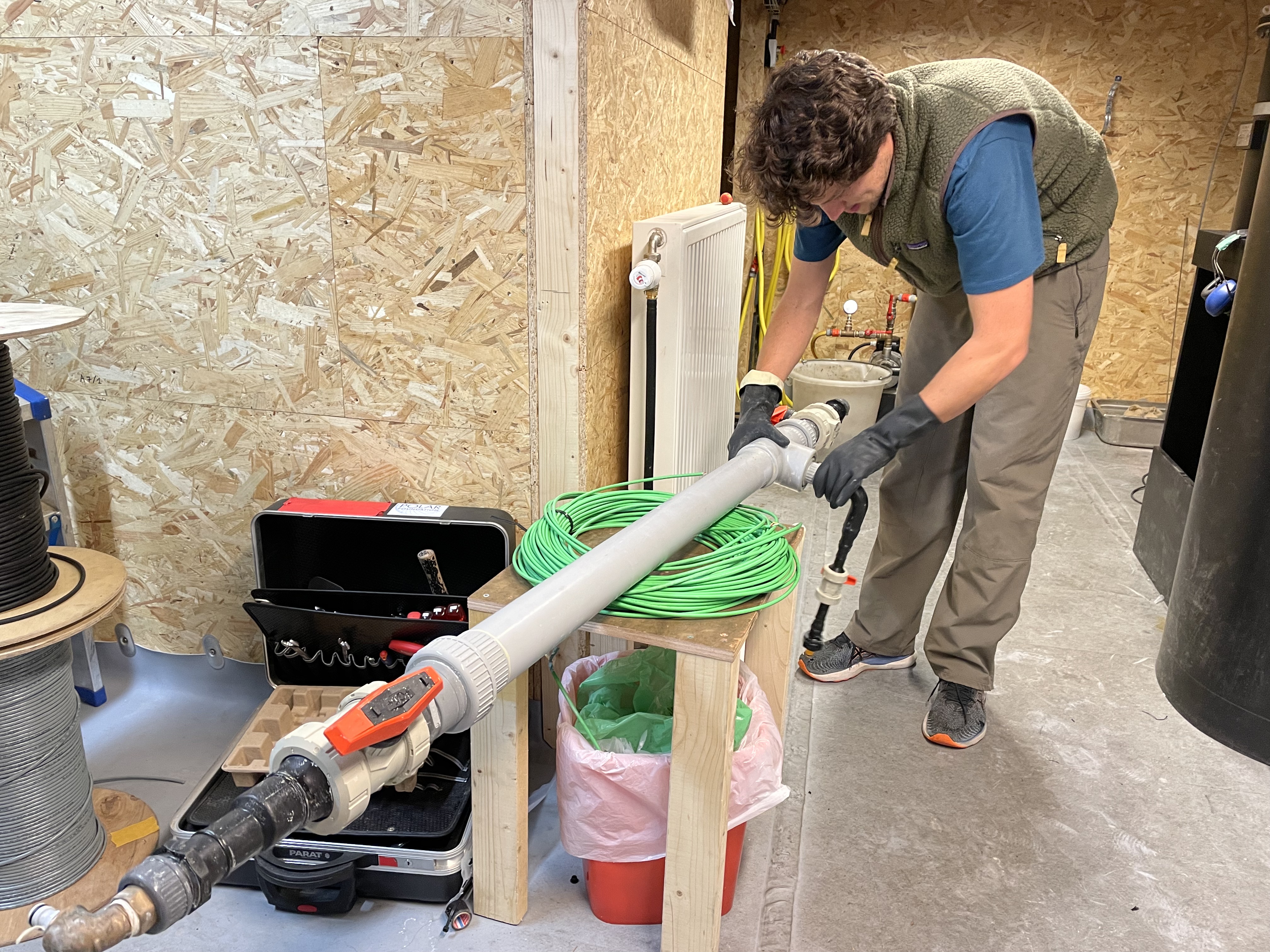 IPF Systems engineer Aymar De Lichtervelde working on installing new water treatment system