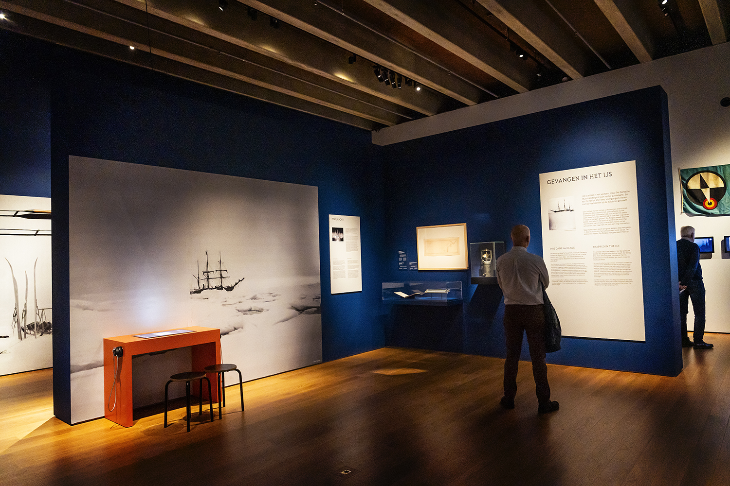 A visitor at the MAS exhibition enjoying the tour