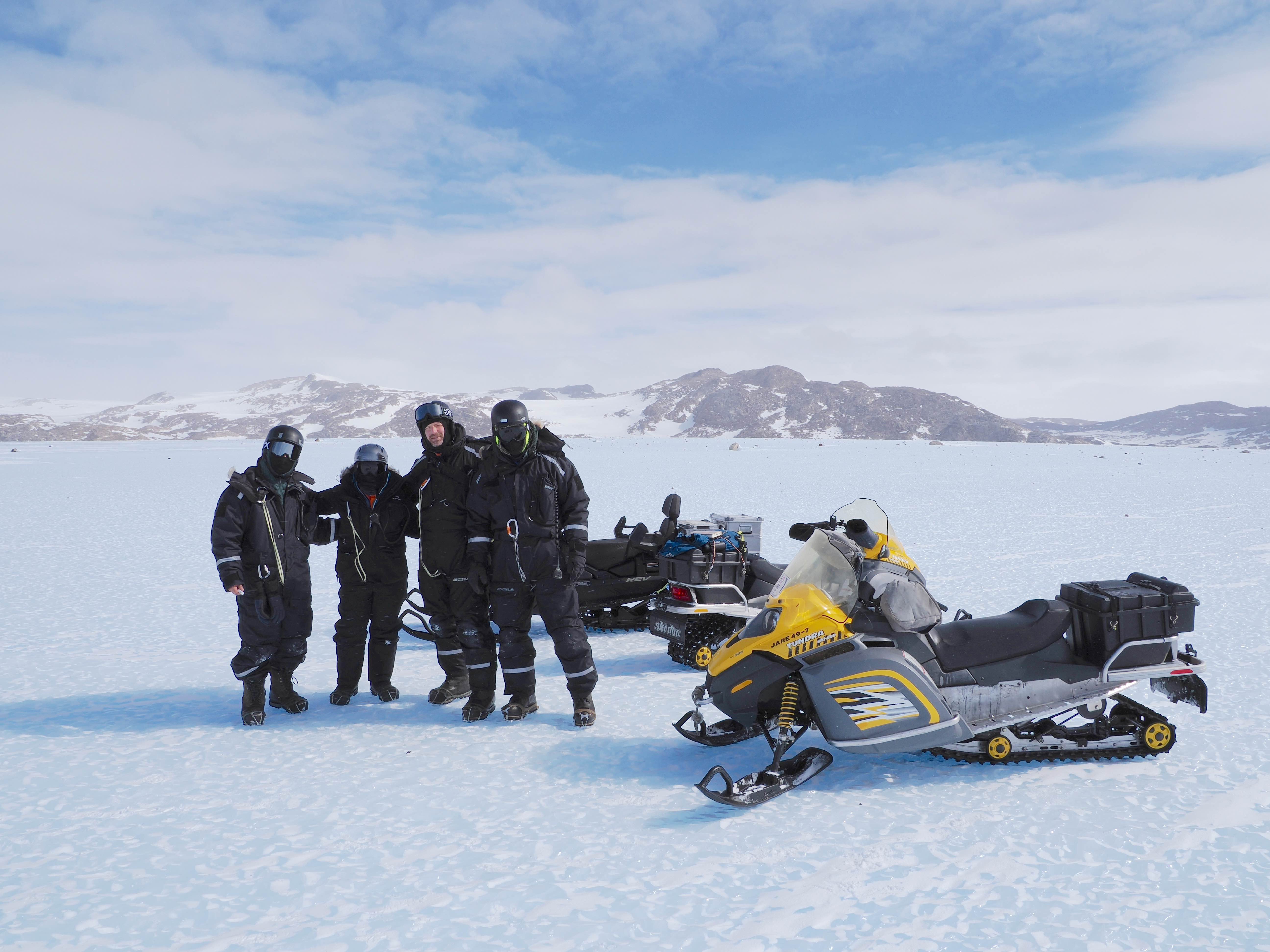ULTIMO team poses with first found meteorite
