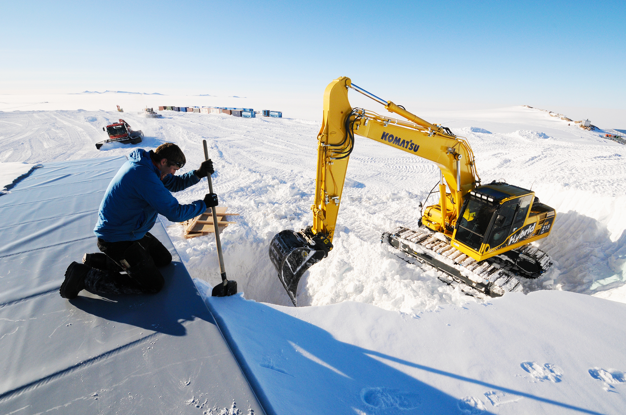 Clearing Snow from the Princess Elisabeth Antarctica