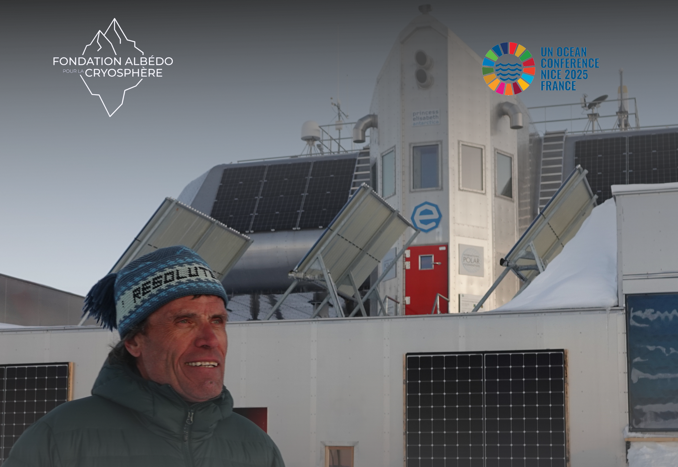 Alain in front of PEA - teaser for Cryosphere Pavillion at UNOC3