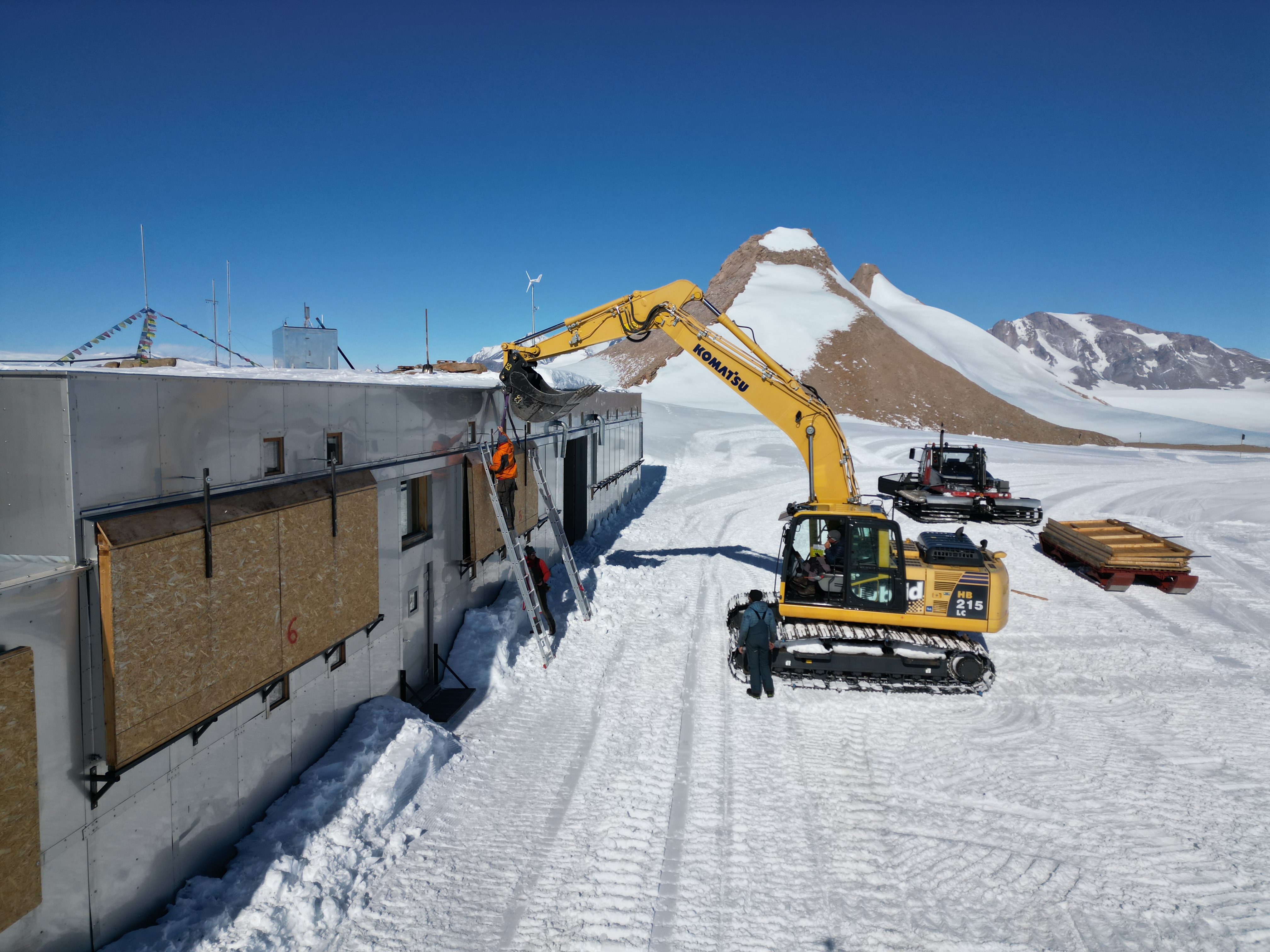 Covering the solar panels on the facade. 