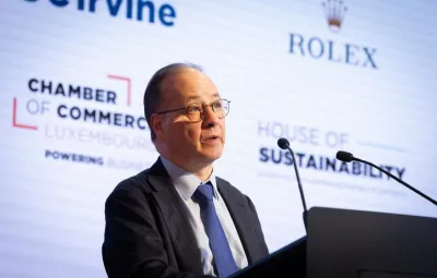 Michel-Étienne Tilemans addressing the audience at the Antarctic Futures Symposium