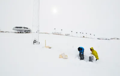 Removing snow from EPFL's remote sensing stations near PEA