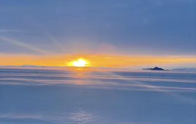 A Beautiful sunset in Antarctica. 