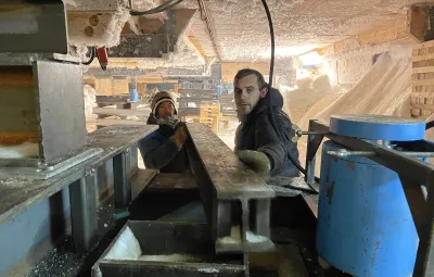 IPF crew at work leveling station