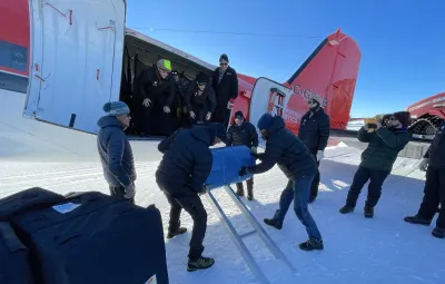 Unloading Cargo for Newly Arrived Scientists and Crew