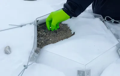 Sampling microbes from an open top chamber