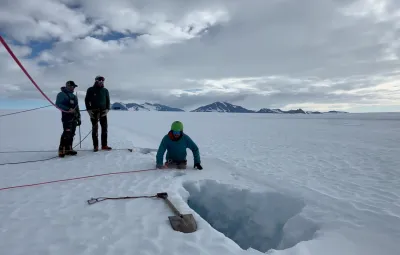 Breaking Through the Snow Bridge