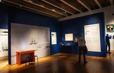 A visitor enjoying the Exhibition