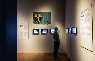 Interactive screens in contemporary portion of MAS exhibition