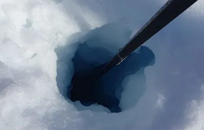 Drill hole in King Baudoin Ice Shelf