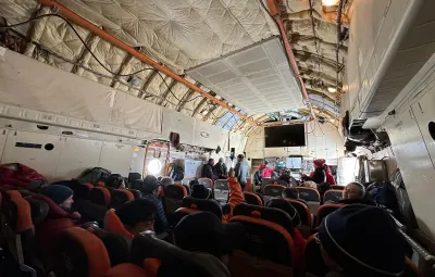 View inside cargo plane