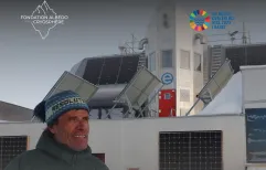 Alain in front of PEA - teaser for Cryosphere Pavillion at UNOC3