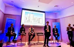 Aymar de Lichtervelde presenting about the water treatment system at the Princess Elisabeth Antarctica zero-emission polar research station