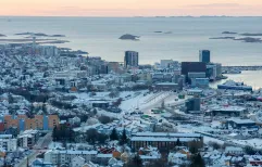 A view of Bodø, Norway from above.