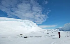 A drill stuck in the ice