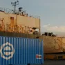 The Ivan Papanin Ship Leaves the Port of Antwerp