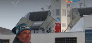 Alain in front of PEA - teaser for Cryosphere Pavillion at UNOC3