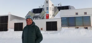 Alain Hubert in front of PEA, November 2023