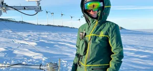 Rainette with sonic anemometer near tower at PEA